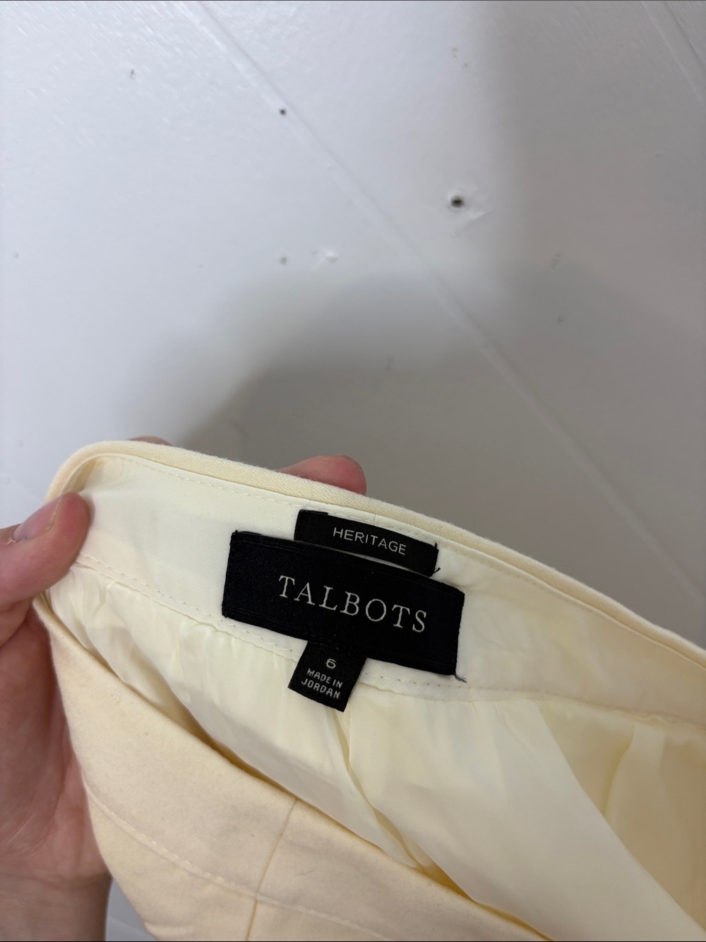 Talbots Pants Womens 6 Heritage Straight Cream Wool Blend career work Office - Picture 6 of 8